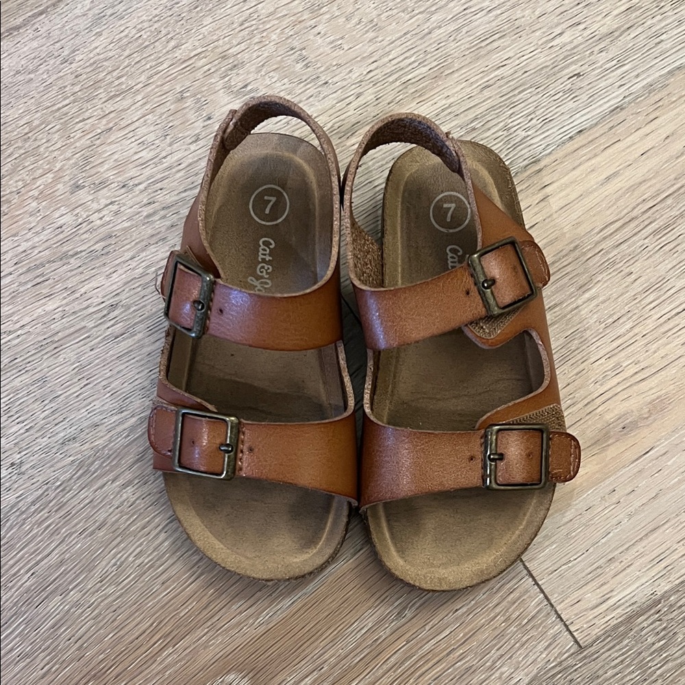 Cat & Jack Tan Kids Sandals with Buckles